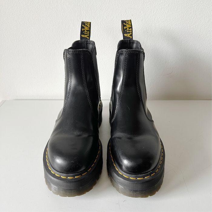 Dr Martens 2976 Quad Polished Smooth Chelsea Leather Platform Boots 41