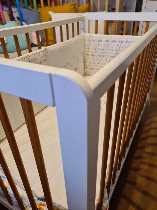 Дървена детска кошара с матрак