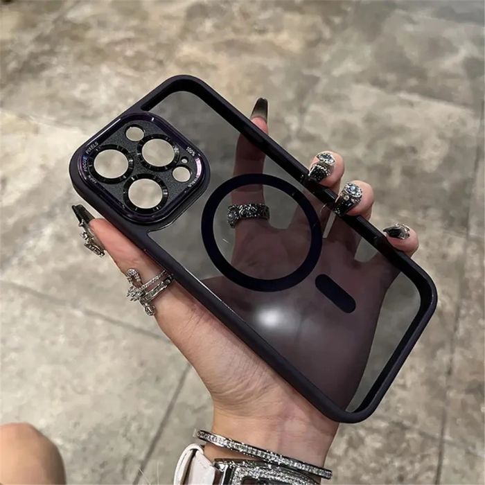 Husa Mag Safe Case Spate Fumuriu Iphone 13/14/15/16/17/18 PRO MAX PLUS