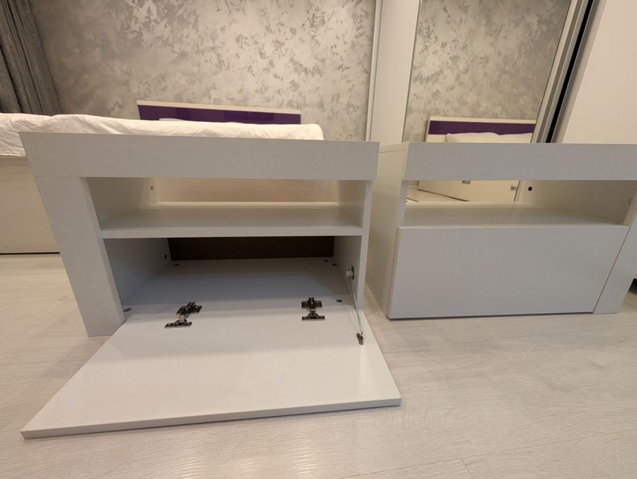 Noptiere albe 60x35x40 cm