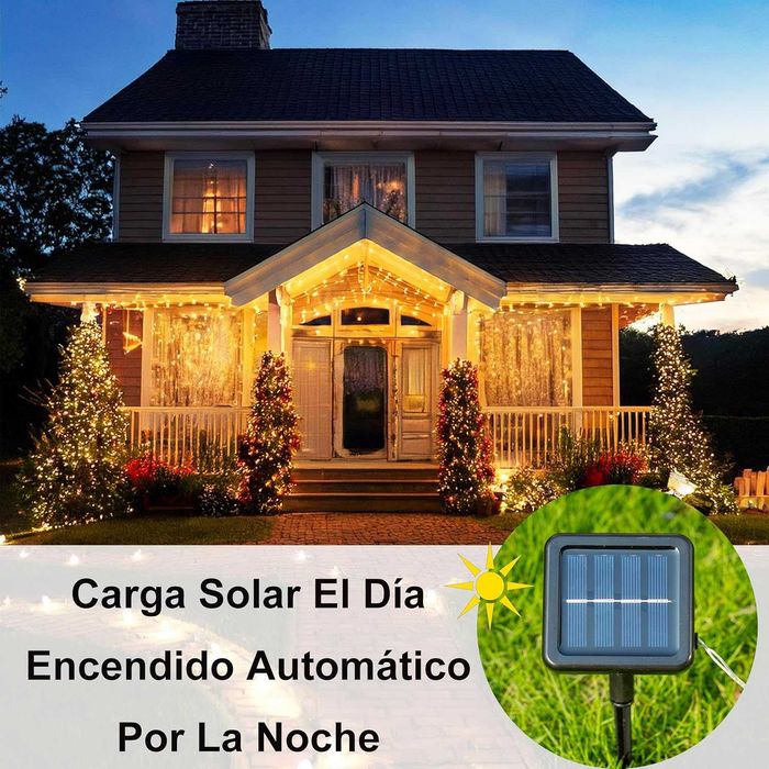 НОВИ! LED соларни гирлянди 200 LED, лампички, 2 бр x 22 м