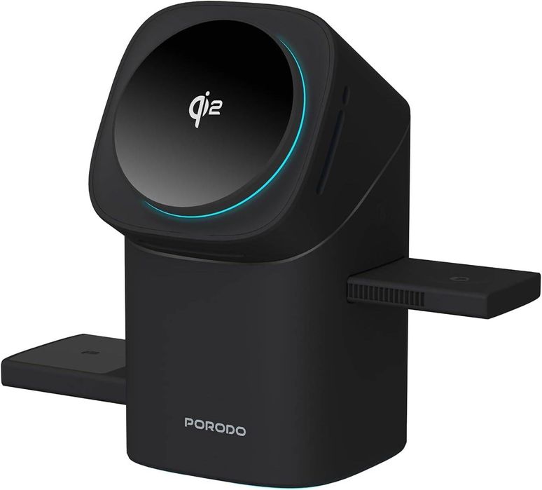 Беспроводная зарядная станция Porodo 3‑in‑1 Wireless Charger