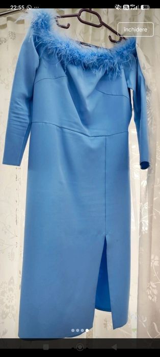 Rochie bleu ciel conică