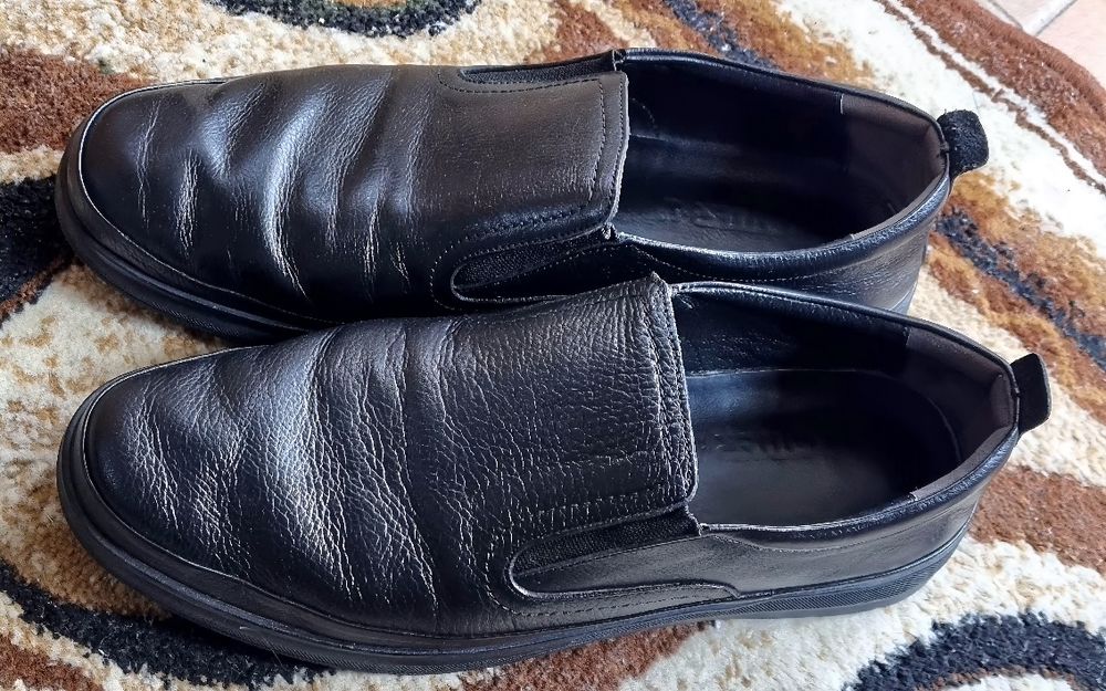 Pantofi OTTER bărbați din piele naturală, mărimea 44, negri, ca noi