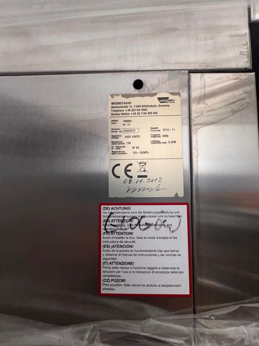 De vânzare – Cuptor profesional WIESHEU DUO B4-E2 + B8-E2 | 15 tăvi | Hotă inclusă | Germania