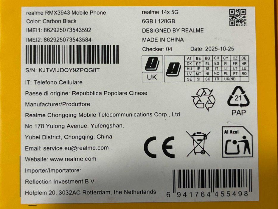Мобилен телефон Realme 14x 5g