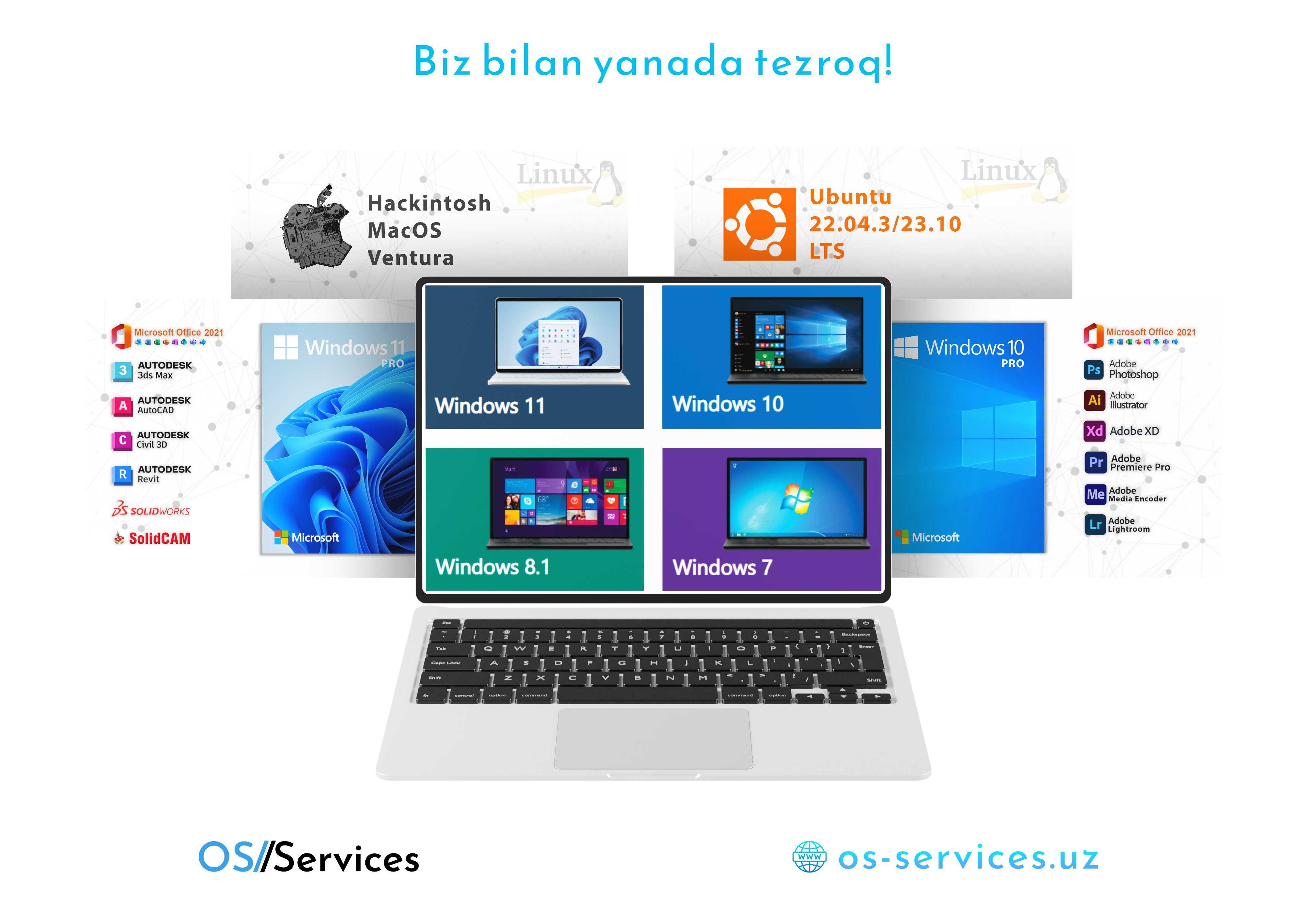 Установка Windows Linux Hackintosh - SolidWORKS AutoCAD 3dsMAX Revit -  Компьютерная техника / игровые приставки Ташкент на Olx