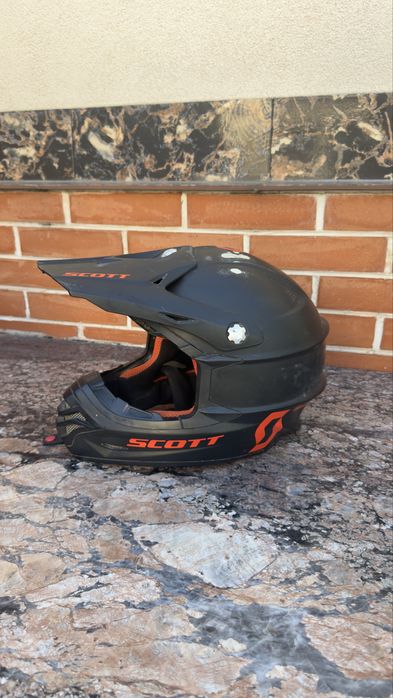 Cască SCOTT Full Face MTB / Downhill – Neagră cu Portocaliu