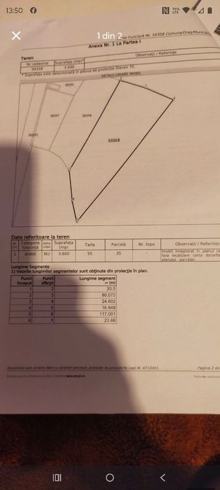 Vand teren in Caian 3600 mp 7 eur mp