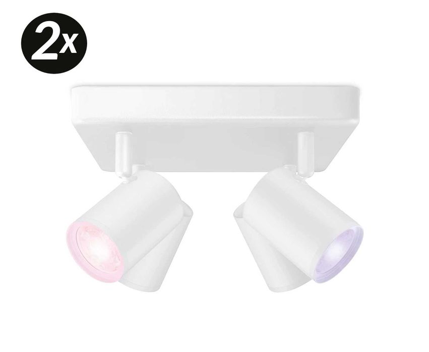 Philips WiZ IMAGEO Smart Спот LED лампа за таван с 4 светлини WiFi Черна Бяла Смарт
