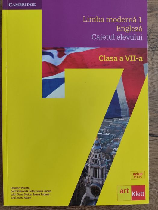 Limba moderna 1 Engleză -Caietul elevului. Clasa VII. Editura ArtKlett