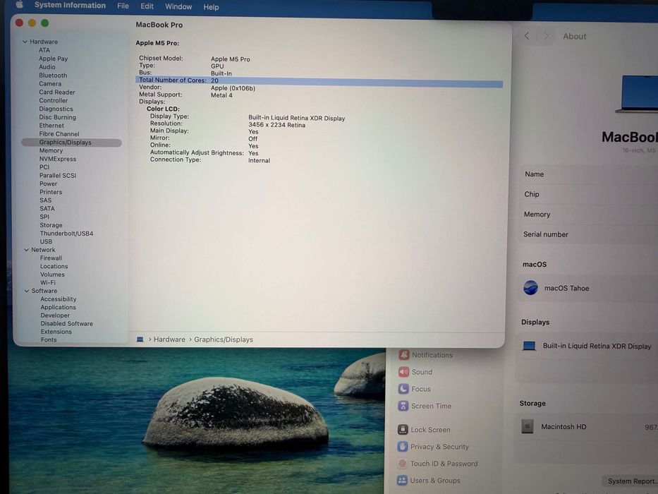 MacBook Pro 16" M5 PRO Chip 18-CPU/20-GPU/24GB RAM/1TB SSD В ГАРАНЦИЯ 5.2029г Apple Care+