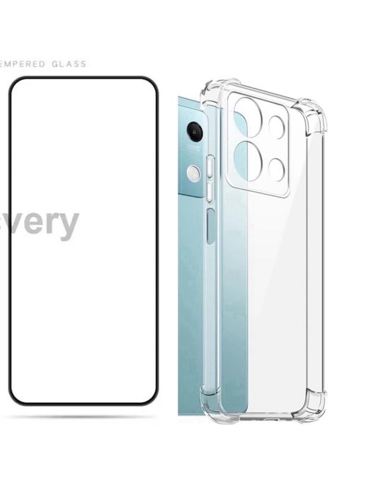 Xiaomi Redmi Note 13C/13T/13 PRO/5G Husa Bumper Clar + Folie Sticla 6D