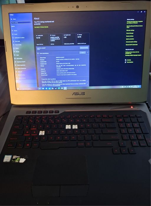 Vand Asus Rog G752V
