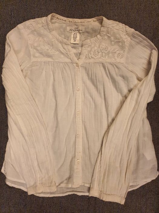 Bluza/ camasa alba, fete, scoala, 158, dantela, panza topita