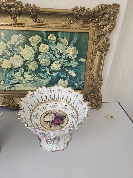 Вазы Чешская Богемия оригинал 24 карат золото