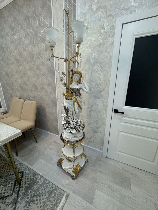 Антикварный ростовой торшер (2 м) — Керамика, ручная работа