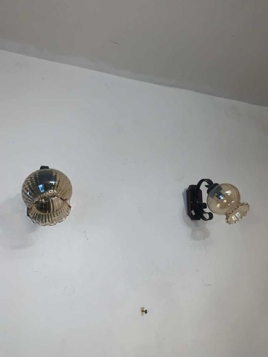 Set doua aplica perete pe suport de lemn