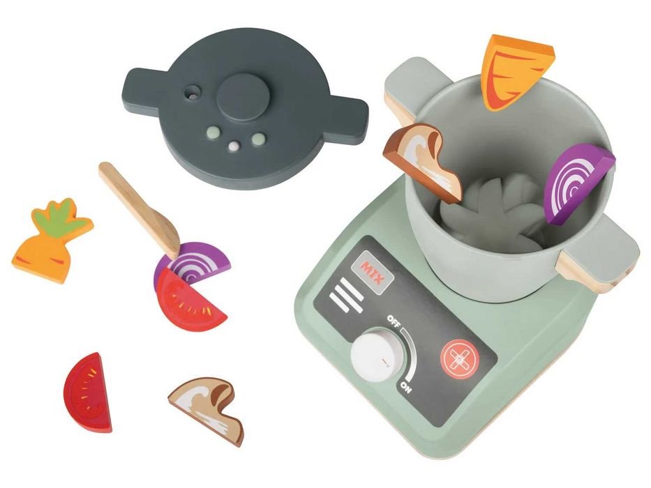 Дървени играчки за кухня Сейф Везна Тостер Кухненски робот Кошница