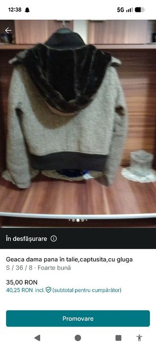 Geaca dama până în talie,groasa