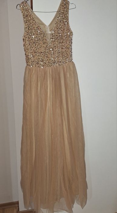 Официални рокли червена/бежова