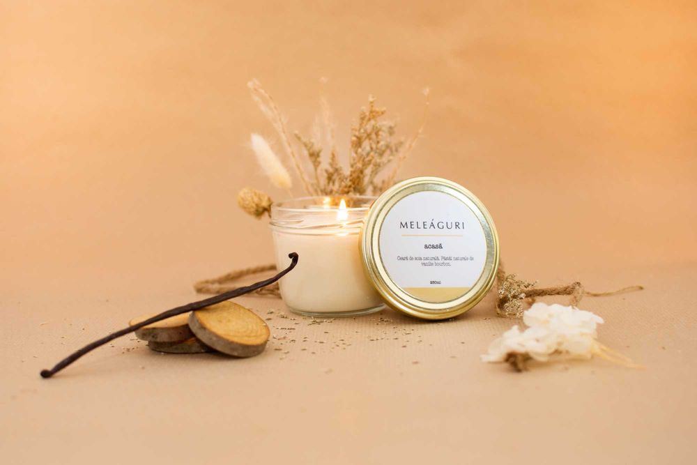Lumanare Artizanala MELEÁGURI - acasă (vanilie bourbon)