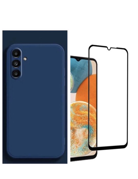 Husa Glow Case inter Alcantara si Folie Sticla Samsung A14/A34/A54/A56/A57