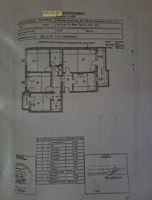 Apartament 4 camere ,,Nou’’