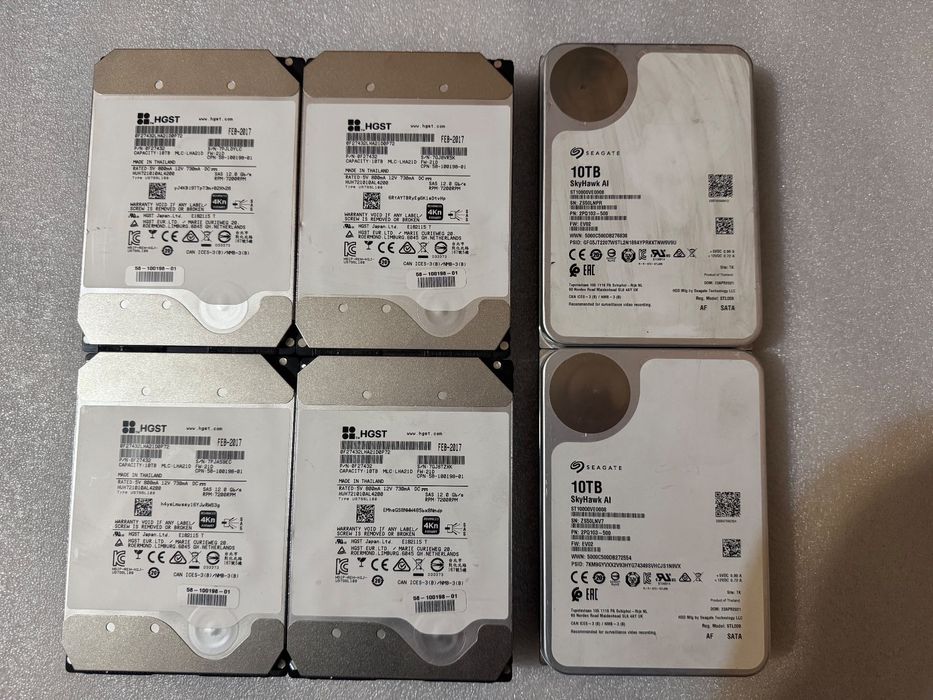 4 броя 10TB хард дискове HGST SAS 12Gbps 7200RPM HelioSeal 4Kn