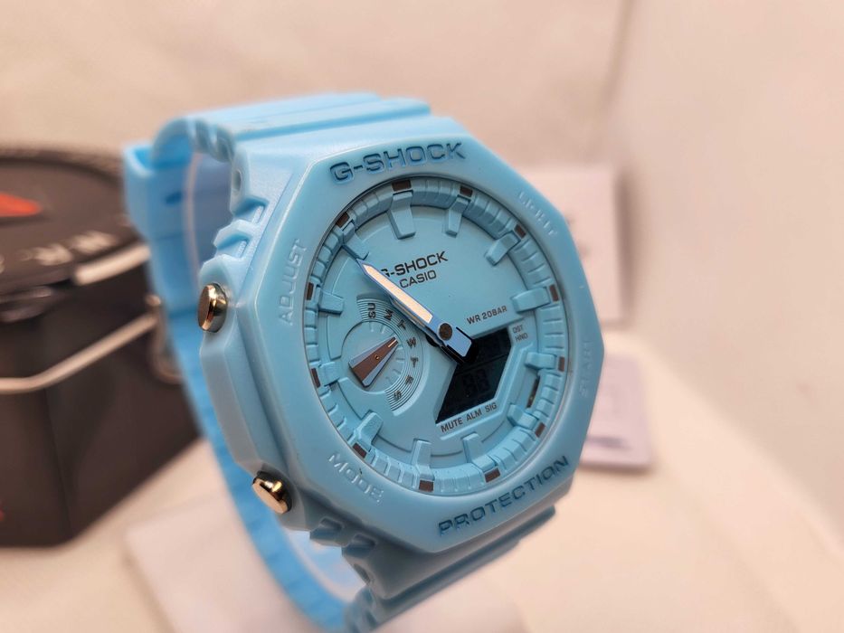 Ceas Sport Casio g shock ga 2100-9a9er Neon blue , Nou,Garantie 2 ani
