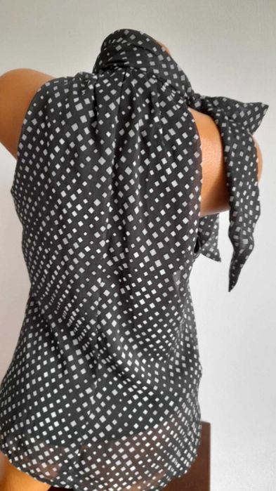 Bluze  fără mâneci - bluza satinată Brem, imprimeu geometric, M