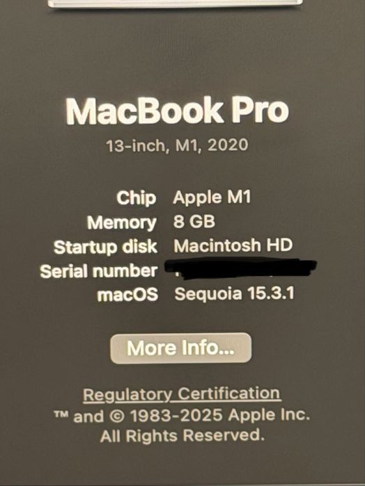 Macbook pro 13 m1 256ssd