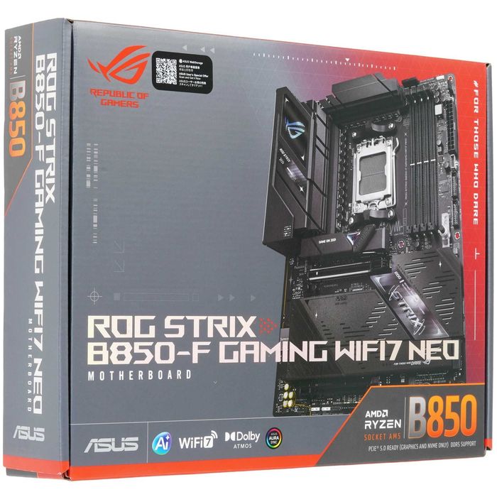 - Материнская плата MB Asus AMD AM5 ROG Strix B850-F Gaming NEO DDR5