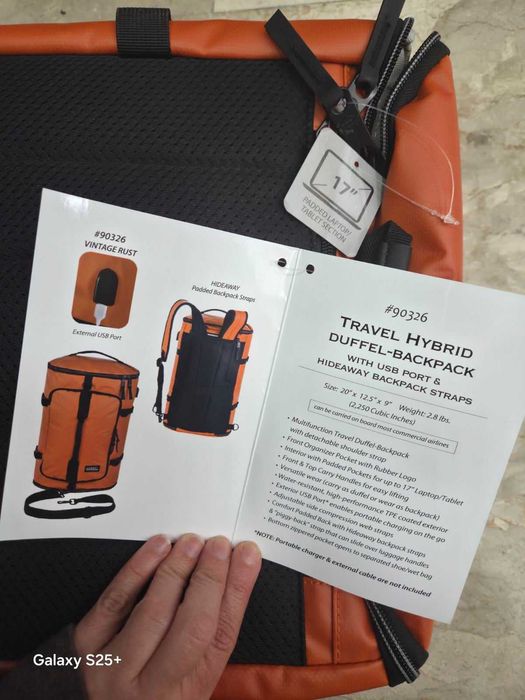 Hurley Davidson Travel Duffel Backpack оранжева раница от Сащ