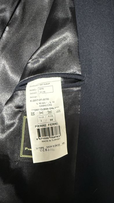 Palton barbatesc de lana/casmir marime 56