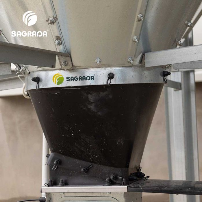 Parrandachilik fabrikalari uchun bunker osti qabul qilish voronkasi