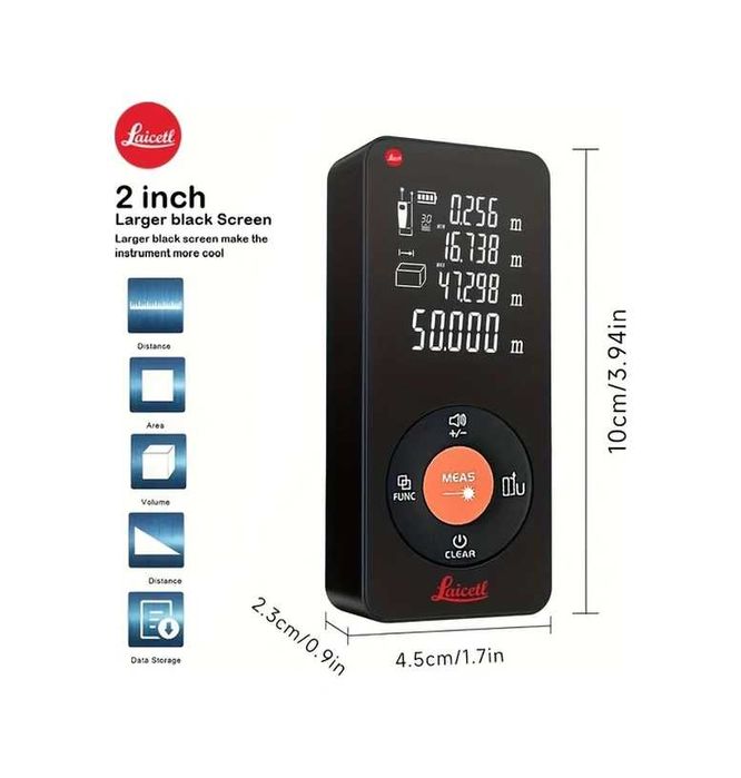 Лазерна Ролетка дигитален далекомер с дисплей 70м 100м 120м-  5 вида