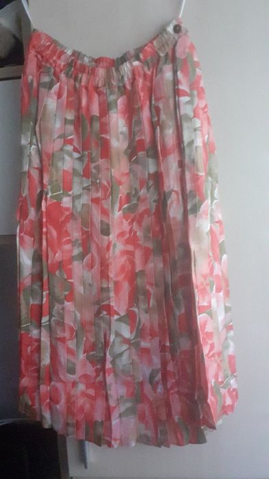 Costum mătase 3 piese   fusta plisata