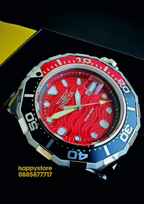 INVICTA Wave Red 52 mm, Инвикта нов ръчен часовник