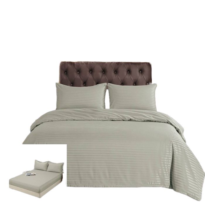 Lenjerie Damasc Merlin Dx004, Damasc, 4 Piese, Cu Elastic, Bej