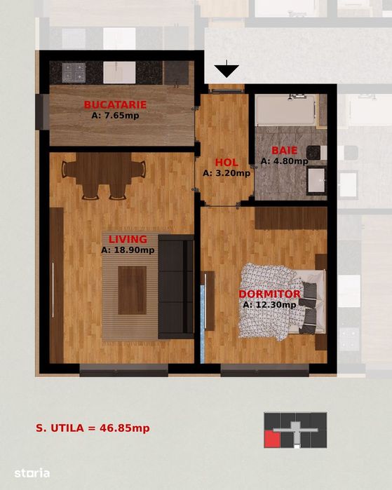 Apartament 2 camere la 1,5 km de Buc, TVA inclus. 2