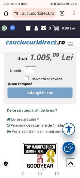 Jante Audi 5x112 R17 + Anvelope Iarnă Goodyear Ultragrip 225 55 R17