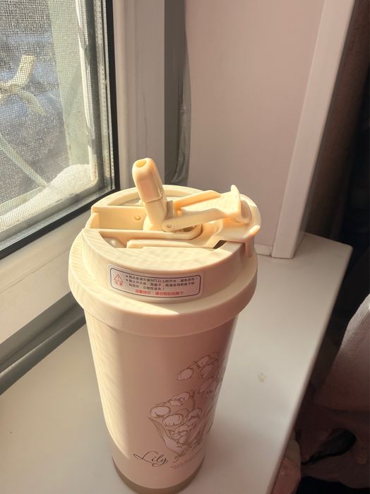 Термокружка с трубочкой