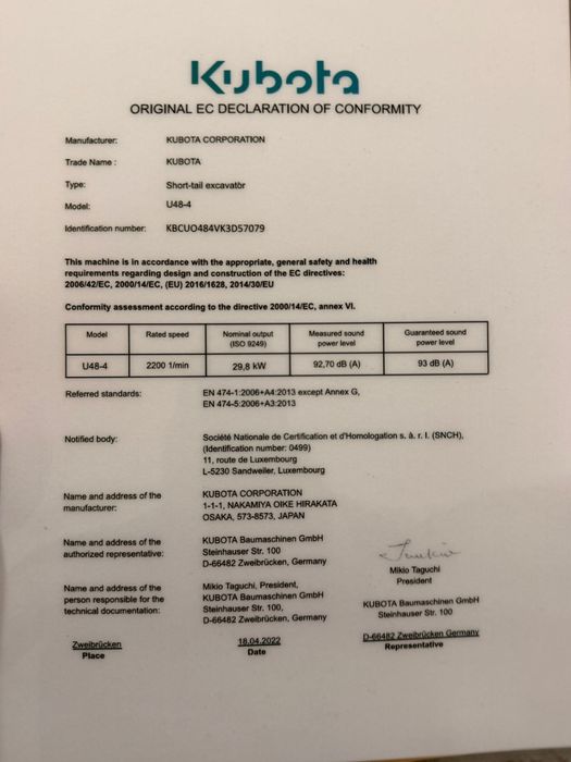 Vand Escavator de 5T an 2022 Kubota in stare foarte buna cu 3 cupe
