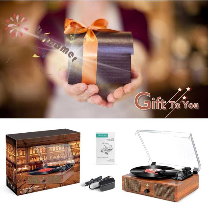 Bluetooth Грамофон за винилови плочи вградени говорители USB вход