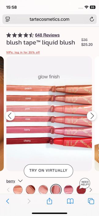 Жидкие румяна Tarte