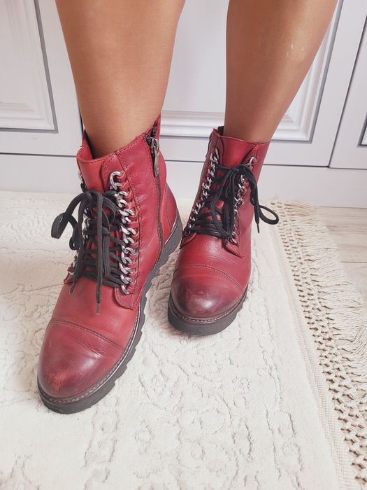 Кожаные зимние ботинки