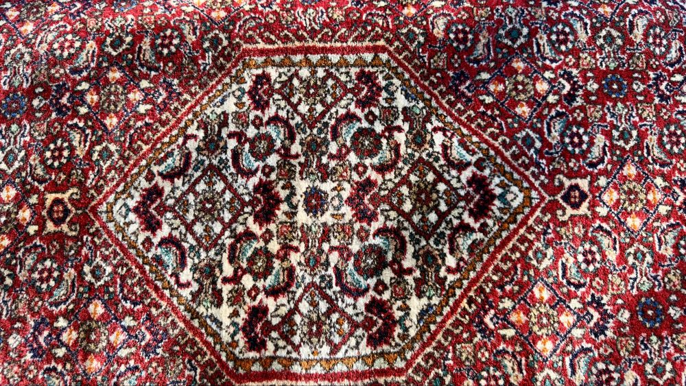 Covor Persan Manual Bidjar/Hamadan - Model Herati, Lână Naturală