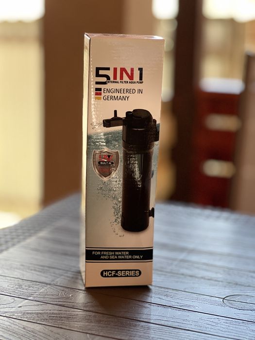 Filtru intern acvariu 5 în 1 cu pompă și sterilizare UV | Nou, sigilat