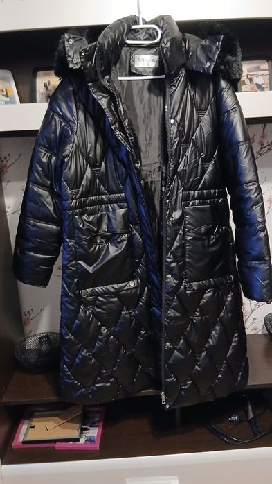 Geacă lungă din fâș penyru dame